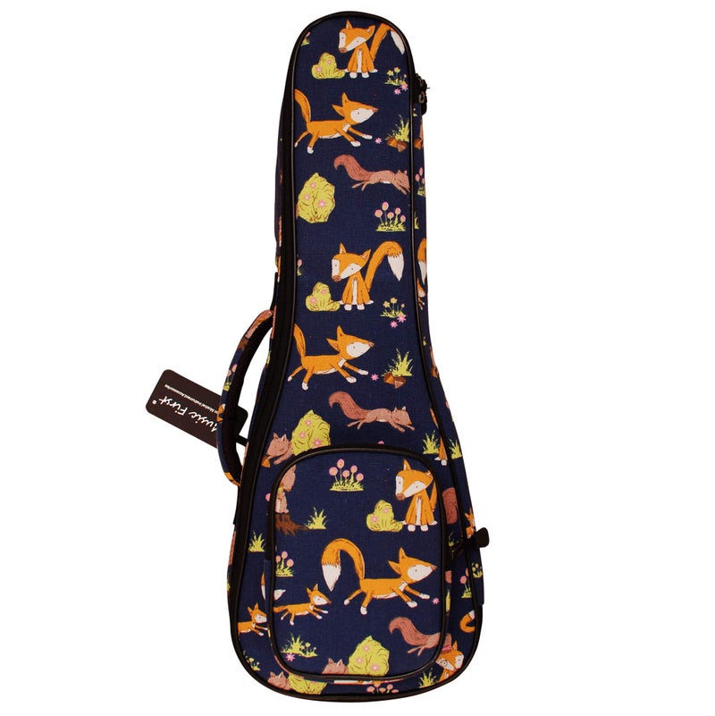 MUSIC FIRST Cute Cartoon Canvas Little Fox ukulele case ukulele bag ukulele cover, Original Design (Fit for 21 inch Soprano Ukulele) - Image 1